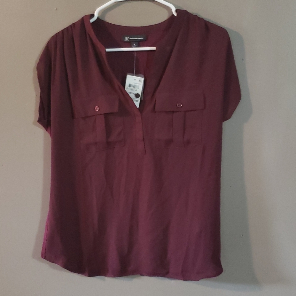 INC International Concepts maroon Shirt Size M